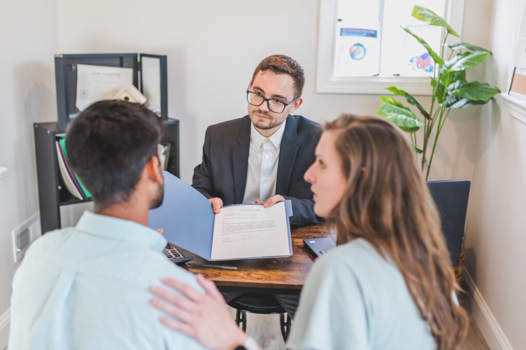 Real Estate Agent with a client