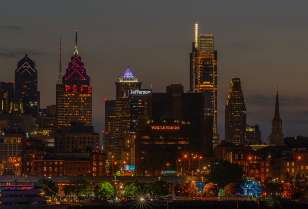 Philadelphia Pennsylvania Night Skyline