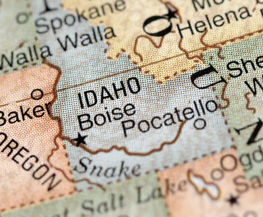 Idaho ID Map - Boise, Pocatello, Spokane, Walla Walla WA